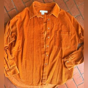 Tweeds burnt Orange Corduroy Shirt, 💯 cotton, L, soft, cozy